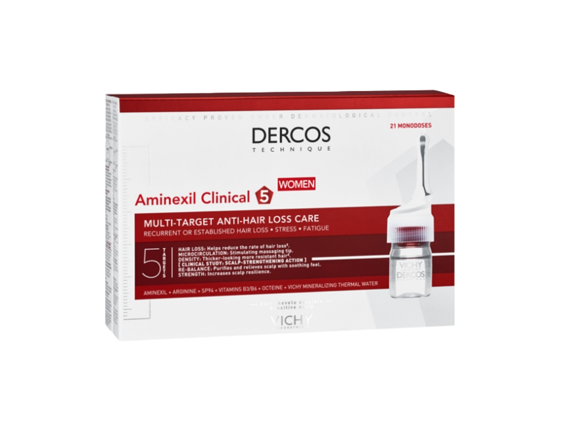 VICHY DERCOS AMINEXIL CLINICAL 5 FEMME SOIN TRAITANT ANTI-CHUTE BOITE DE 21 MONODOSES