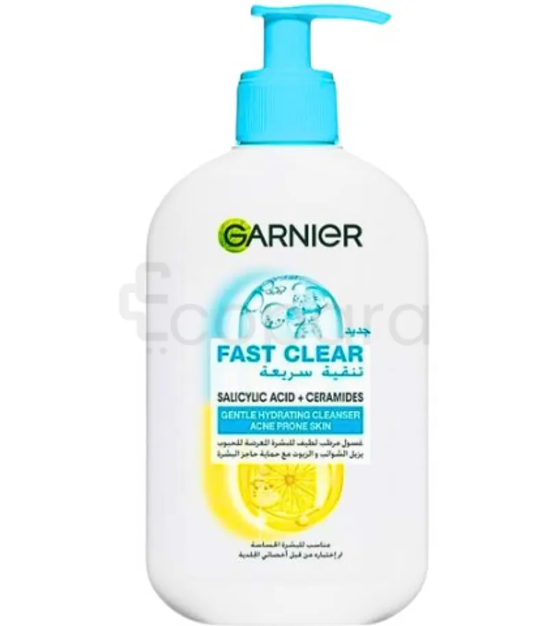 GARNIER FAST CLEAR GENTEL CLEANSER 250ML