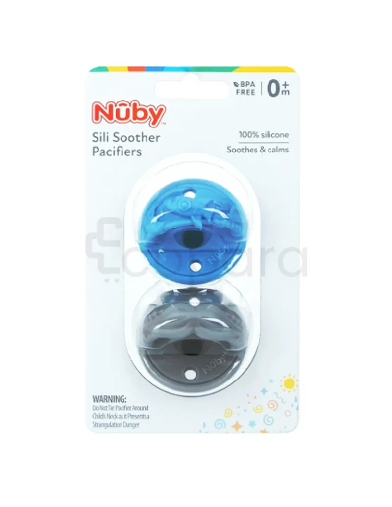 NUBY SUCETTES 3D EN 100% SILICONE CERISE 0-6MOIS BOITE DE 2 REF NV02007