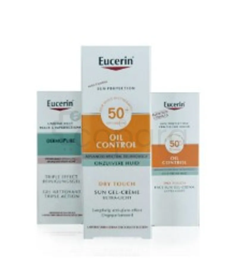 EUCERIN TRAVEL PACK OIL CONTROL SPF50+ 50ML + OIL CONTROL TOUCHER SEC 20ML + DERMOPURE GEL NETTOYANT TRIPLE ACTION 20ML