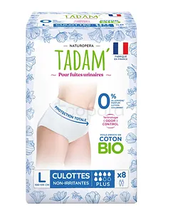 NATUROPERA TADAM' CULOTTES FUITES URINAIRES JETABLES TAILLE L BOITE DE 8
