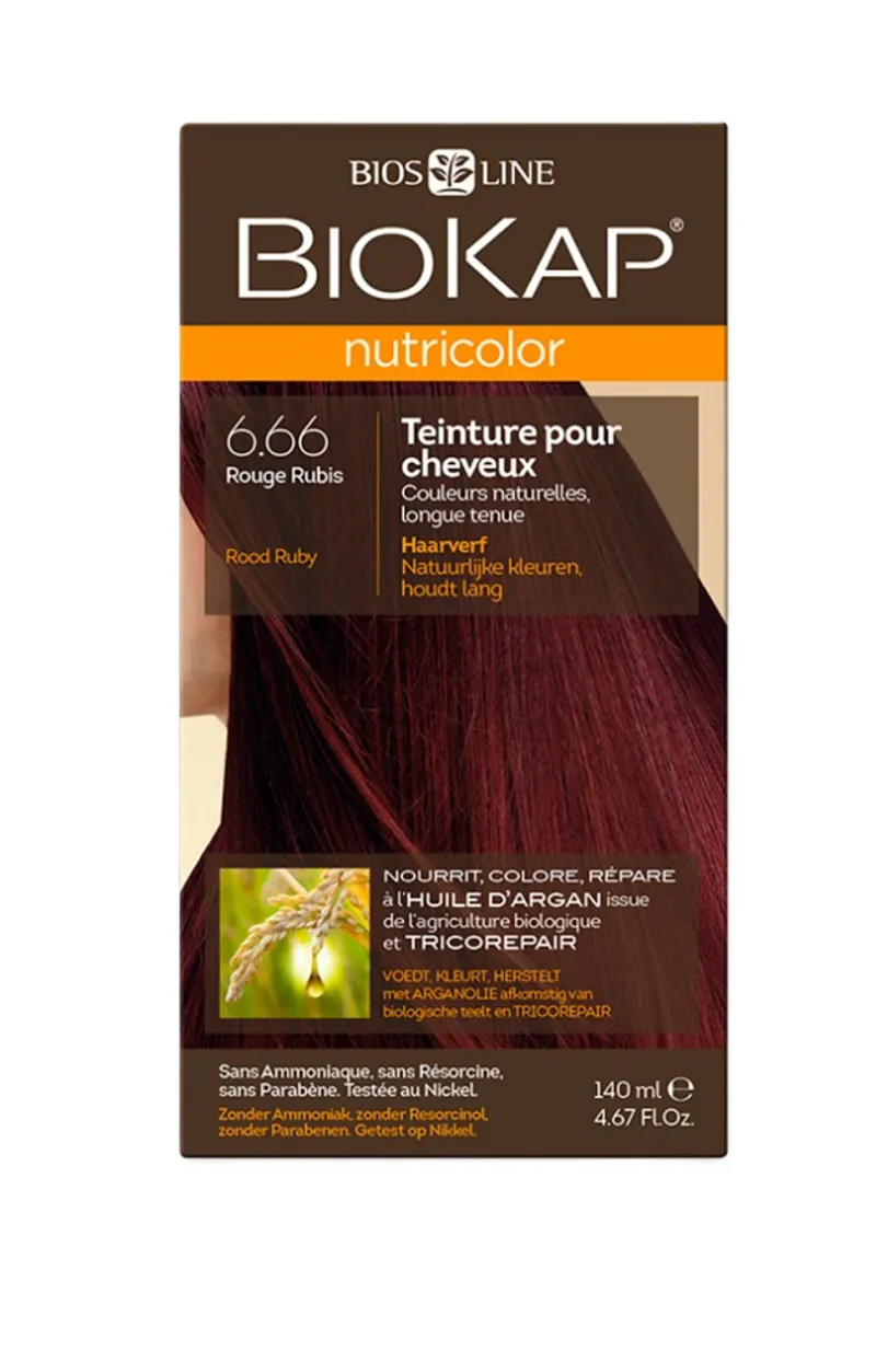 BIOKAP NUTRICOLOR NUMERO 6.66 ROUGE RUBIS 140ML