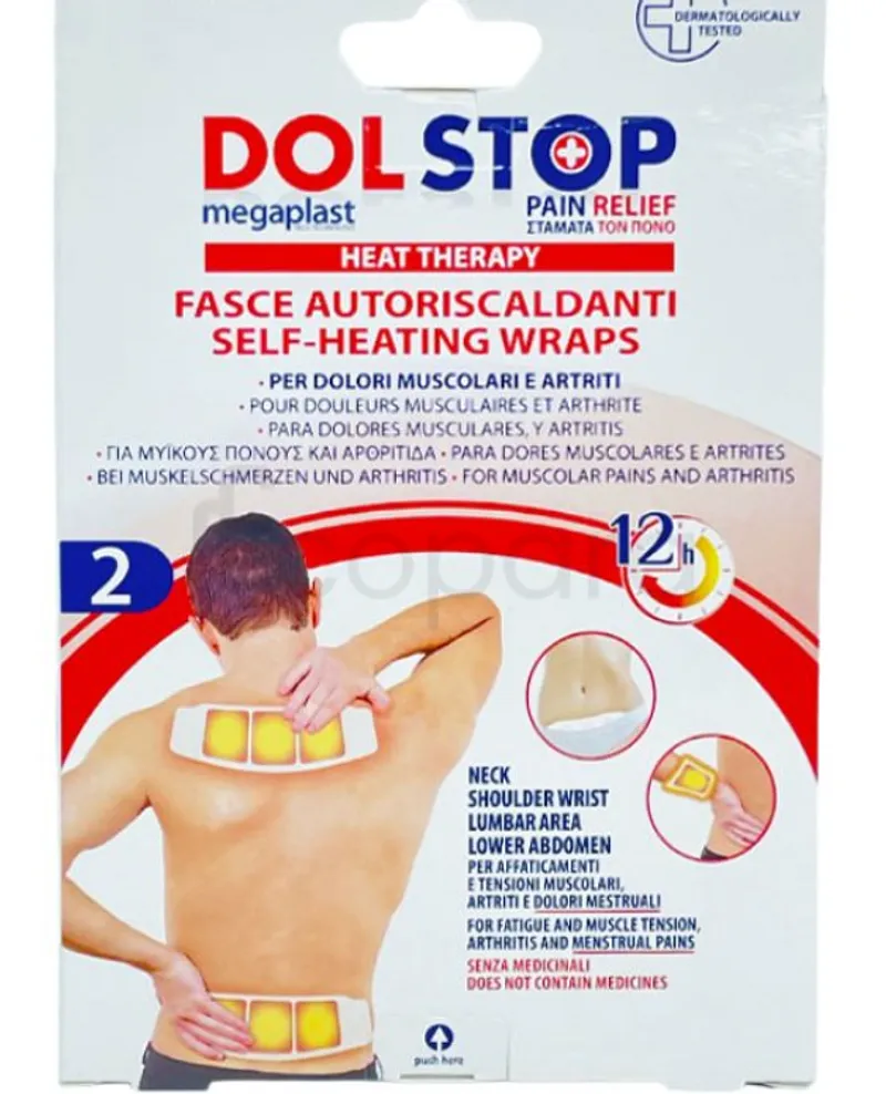 MEGAPLASTE DOLSTOP 28.8*9CM BANDES AUTOCHAUFFANTES BOITE DE 2
