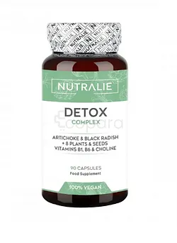 NUTRALIE DETOX COMPLEX ARTICHOKE BLACK RADISH 8 PLANTS AND SEEDS VITAMINS B1 B6 CHOLINE BOITE DE 90 CAPSULES