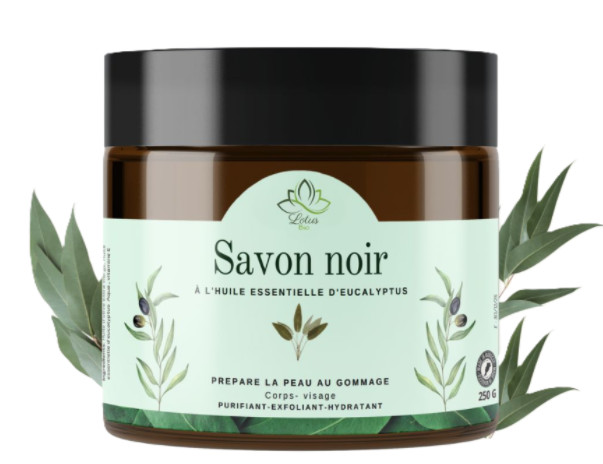 LOTUS BIO SAVON NOIR A L'EUCALYPTUS 250G