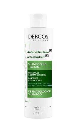VICHY DERCOS ANTI-PELLICULAIRE SHAMPOOING TRAITANT CHEVEUX NORMAUX A GRAS 200ML