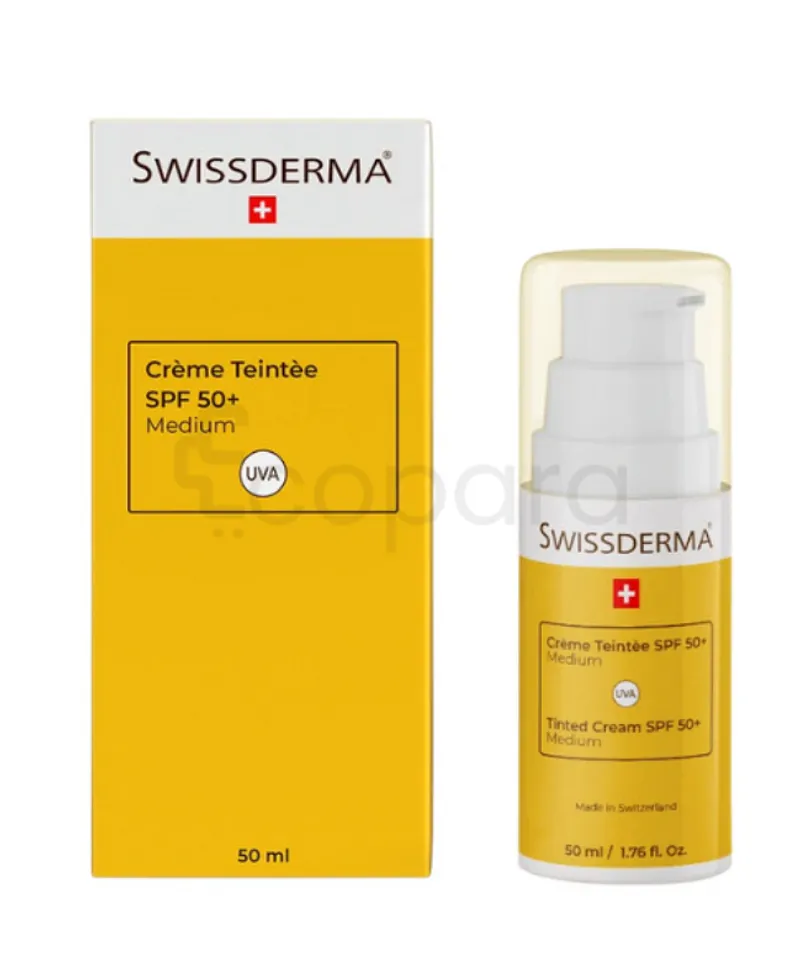 SWISSDERMA CREME SOLAIRE TEINTEE LIGHT SPF50+ 50ML