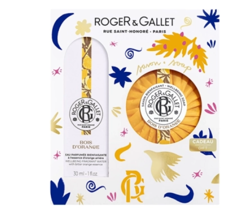 ROGER ET GALLET COFFRET BOIS D'ORANGE EAU PARFUMÉE BIENFAISANTE 30ML + SAVON BIENFAISANT 100G OFFERT