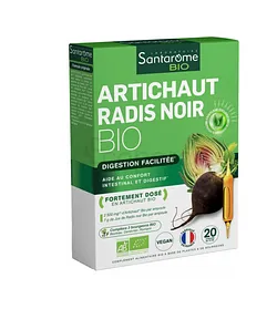 SANTAROME BIO ARTICHAUT RADIS NOIR BIO BOITE DE 20 AMPOULES DE 10ML