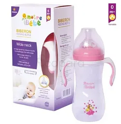 NOTRE BEBE BIBERON PREMIUM PLASTIQUE AVEC POIGNEE +6MOIS 330ML