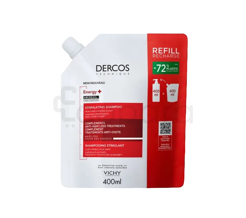 VICHY DERCOS ENERGY+ REFILL RECHARGE SHAMPOOING STIMULANT COMPLEMENT TRAITEMENT ANTI-CHUTE 400ML
