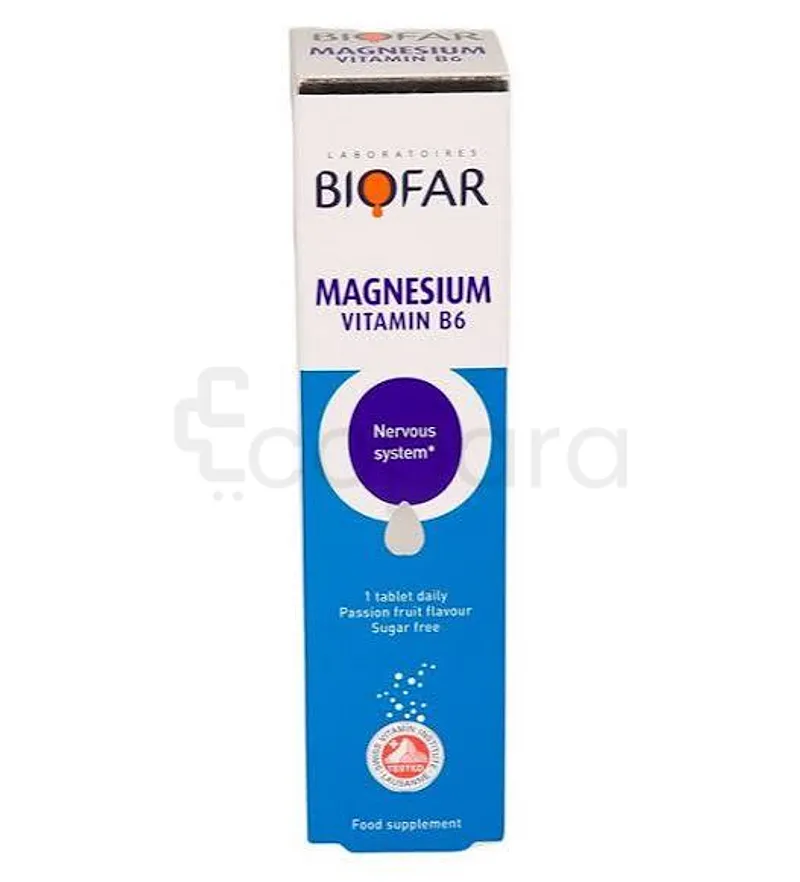 BIOFAR MAGNESIUM VITAMIN B6 BOITE DE 20 COMPRIMES EFFERVESCENTS