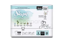 SLEEPY BIO NATURAL DIAPER DOUBLE JUMBO XL 15-25KG TAILLE 6 BOITE DE 32