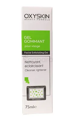 OXYSKIN GEL GOMMANT POUR VISAGE NETTOYANT ECLARICISSANT 75ML