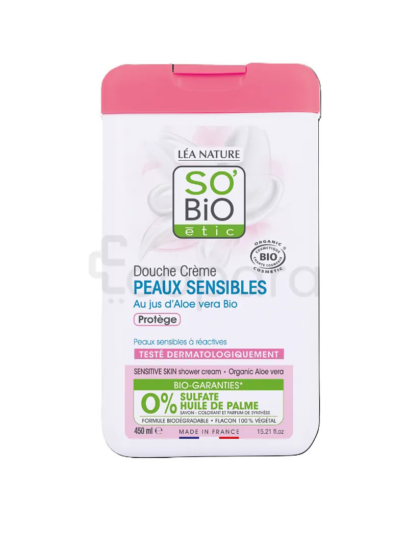 SO'BIO ETIC DOUCHE CREME PEAUX SENSIBLE PROTEGE 450ML