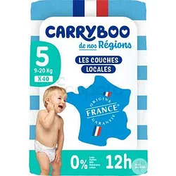 CARRYBOO COUCHES DE NOS REGIONS TAILLE 5 12-25KG BOITE DE 40 COUCHES