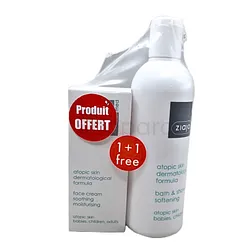 ZIAJA MED PACK BAIN ET HUILE DE DOUCHE POUR PEAUX ATOPIQUES 270ML + CREME VISAGE HYDRATANTE 50ML