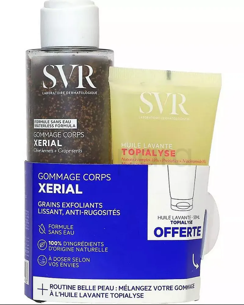 SVR XERIAL GOMMAGE CORPS 100G + TOPIALYSE HUILE LAVANTE 55ML