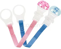DODIE ATTACHE SUCETTE RUBAN BLEU ANGE ROSE CŒUR