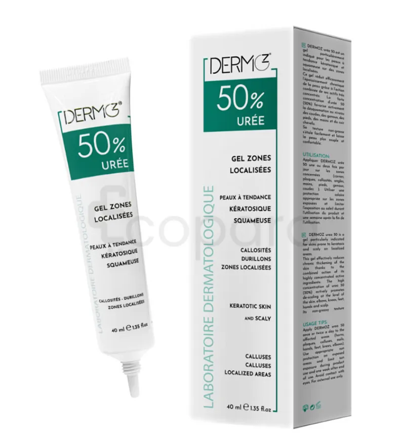 DERMOZ GEL ZONES LOCALISEES UREE 50% 50ML