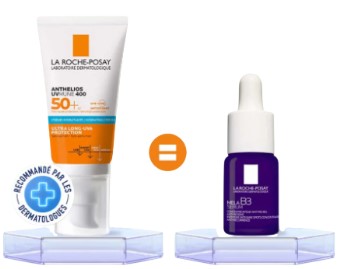 LA ROCHE POSAY ANTHELIOS UVMUNE 400 ECRAN CREME HYDRATANTE INVISIBLE SPF50+ 50ML + MELA B3 SERUM OFFERT