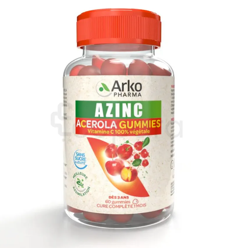 ARKOPHARMA AZINC ACEROLA GUMMIES BOITE DE 60 GOMMES