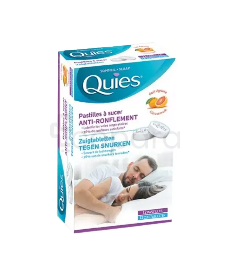 QUIES PASTILLES A SUCER ANTI RONFLEMENT GOUT AGRUME BOITE DE 12