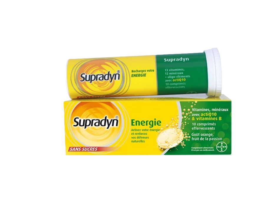 SUPRADYN DOUBLE ACTION ENERGIE SANS SUCRE BOITE DE 10 COMPRIMES EFFERVESCENTS