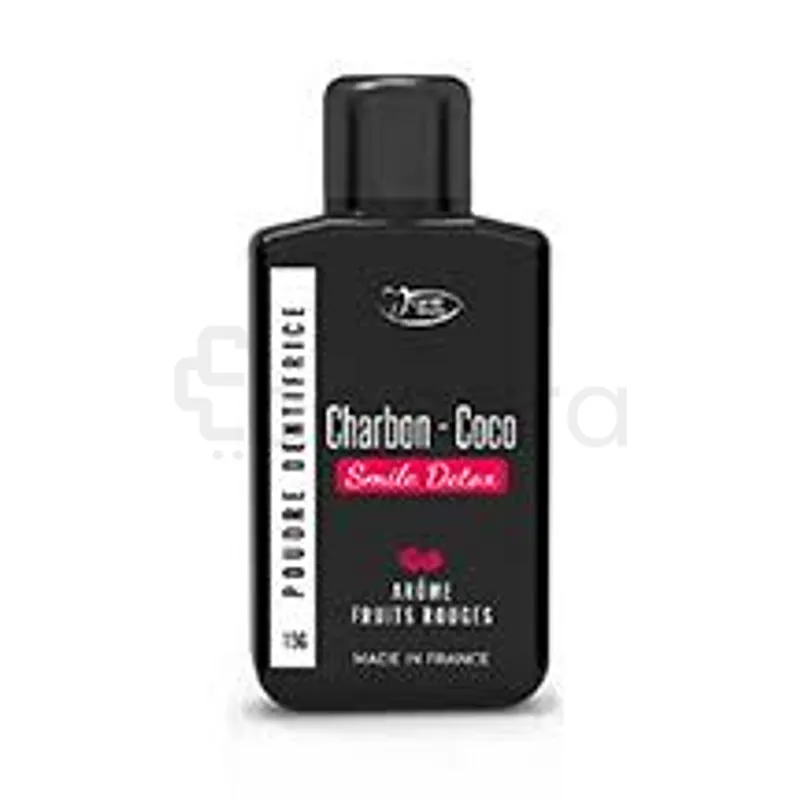 DENTI SMILE CHARBON COCO POUDRE DETOX AROME FRUITS ROUGES FLACON 15G
