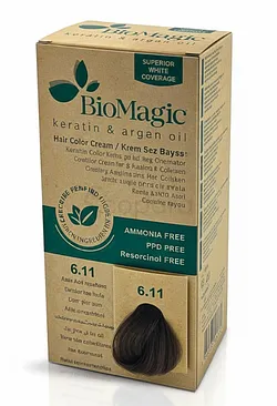 BIOMAGIC HAIR COLOR CREAM KIT NUMERO 6/11 BLOND FONCE CENDRE 250G